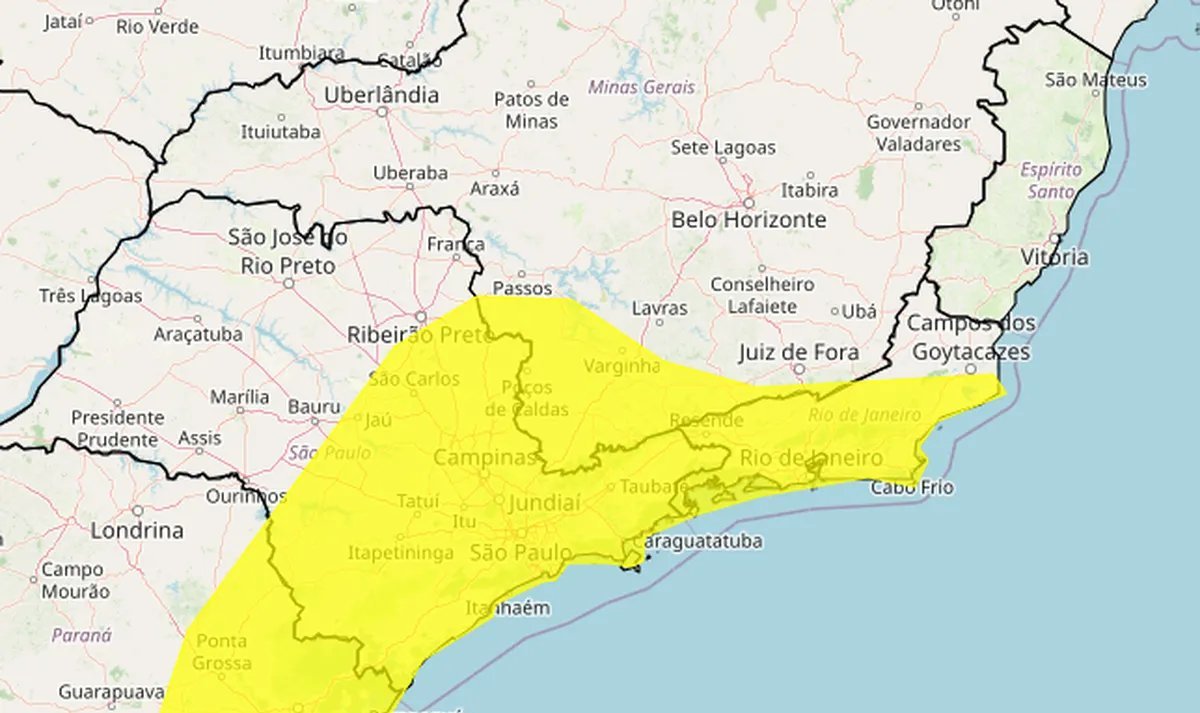 Frente fria mantém temperaturas baixas e aumenta chuva no Centro-Sul nesta quinta-feira (9/10) - Imagem do artigo