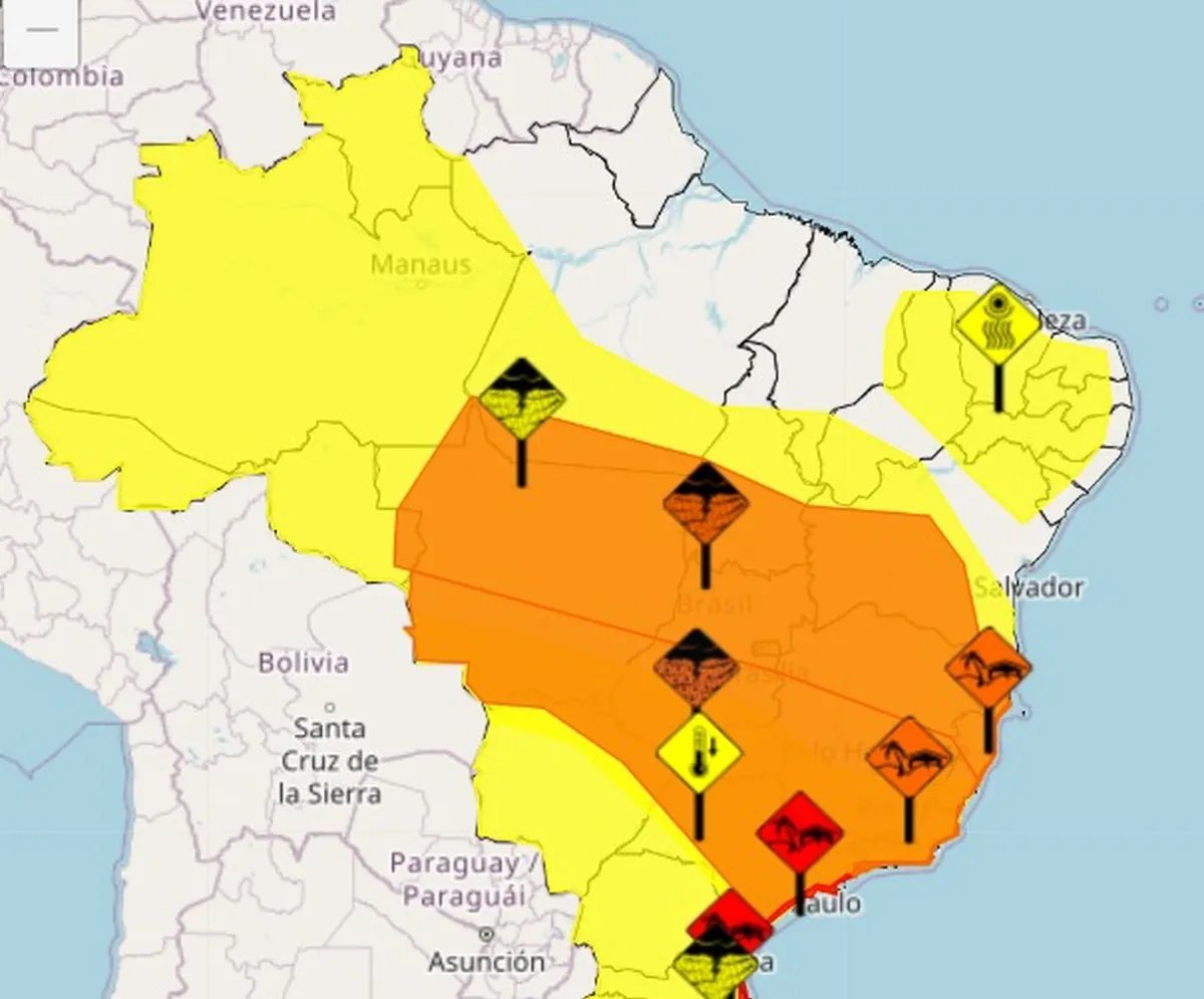 Inmet mantém alertas de grande perigo para ventos e chuvas fortes em várias regiões do país - Imagem do artigo