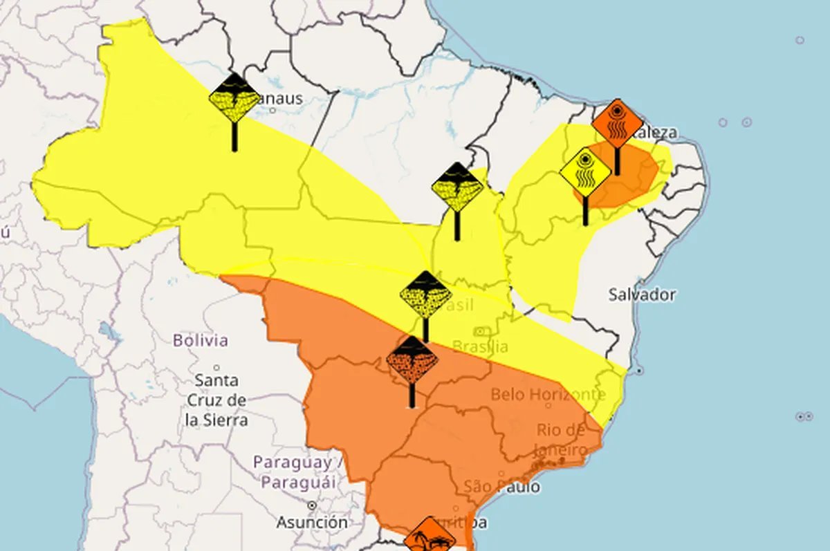 Alerta de tempestades cobre Sul, Sudeste e Centro-Oeste; La Niña mantém frio no Centro-Sul do país - Imagem do artigo