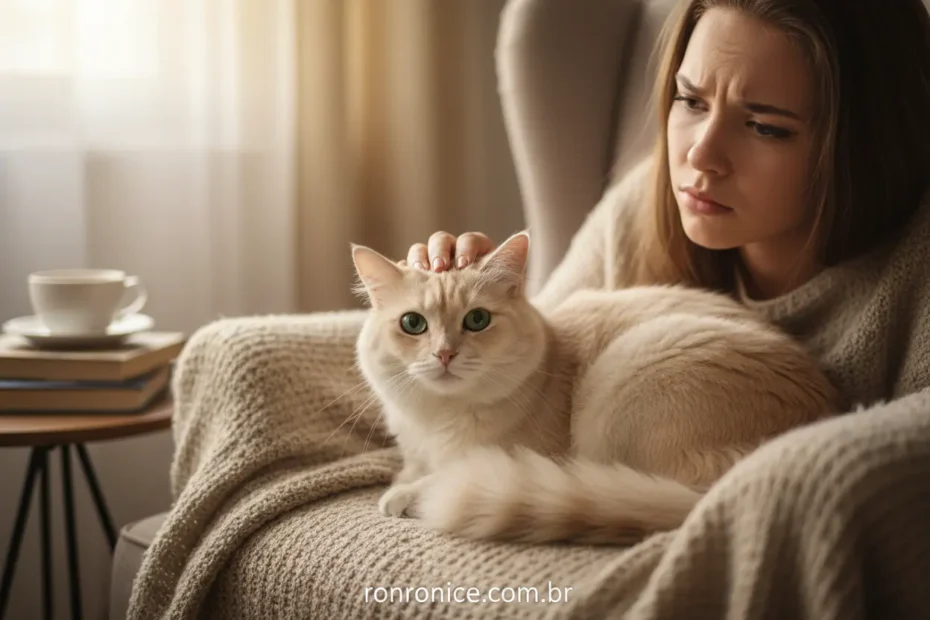 Tutor preocupado com gato com diarreia.