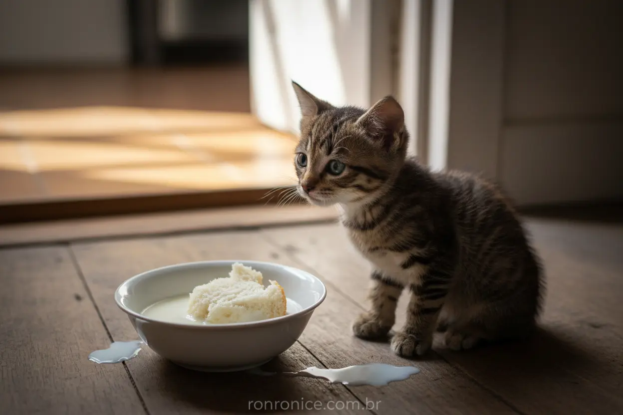 Gato Filhote e Erros Alimentares Como alimentar gato filhote corretamente evita problemas de saúde.
