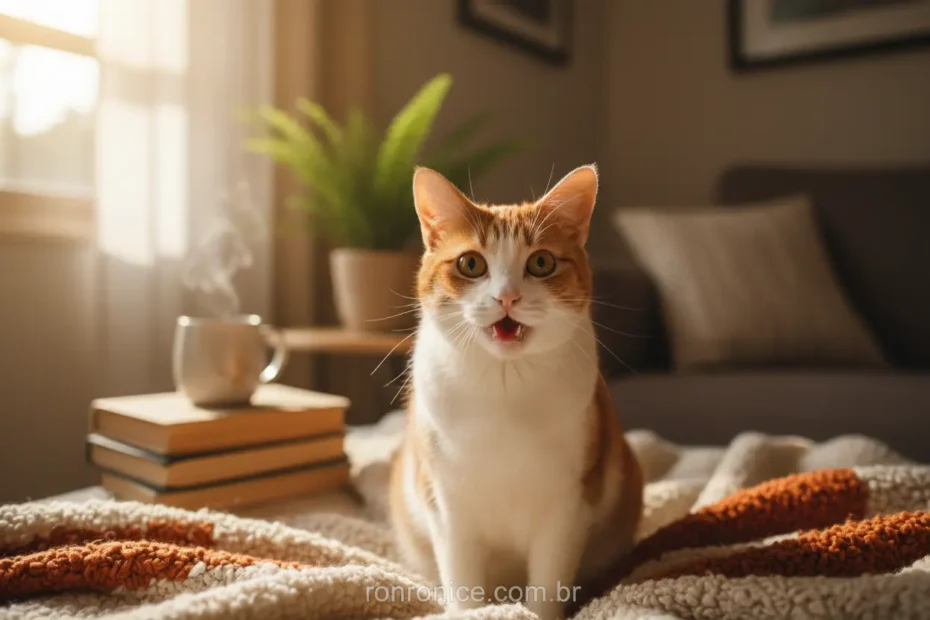 Gato miando muito, expressando curiosidade