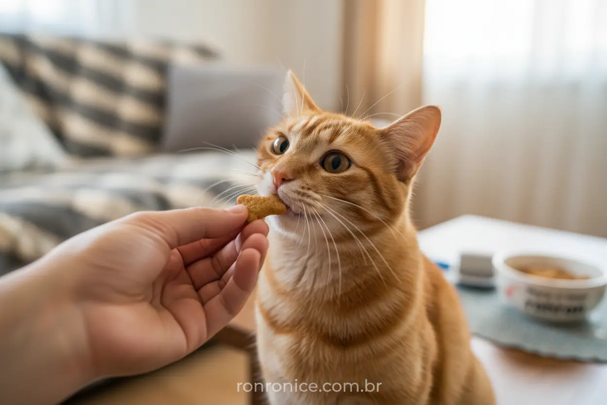 Como escovar os dentes do gato resistente com reforço positivo